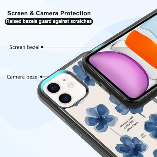 Coque iPhone 11 fleurs bleues en TPU premium antichoc - 4
