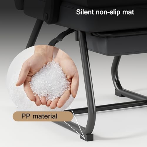 Relaxsessel mit Liegefunktion Modern Erste Schicht Rindsleder Bürostuhl Fernsehsessel mit Gestängearmlehnen und Fußstützen für Wohnzimmer, Schlafzimmer(Brown) – Bild 5