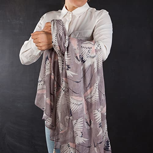 Danica Studio Flight Of Fancy Cotton Long Designer Scarf 40 x 72 inches Gray2