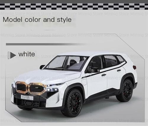 Image of 1:24 B-M-W XM Diecast Metal Pull Back Car with 6 Openable Doors with Sound and Light Toy Decoration car Best Gift Toys for Kids (1:24 B-M-W XM - White)