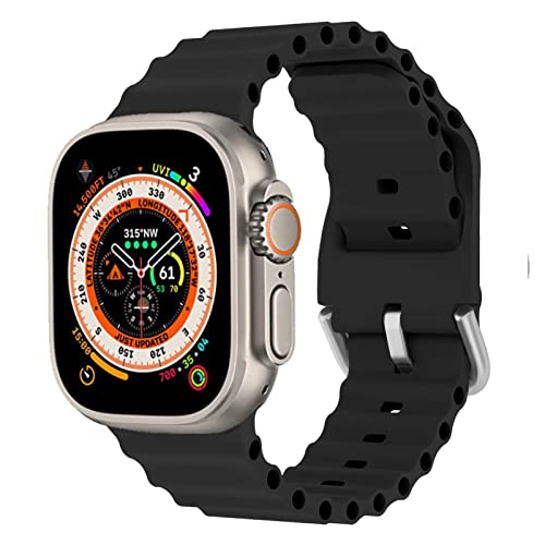 Ocean Band for Apple Watch Ultra/2 Bands 49mm 45mm 44mm 41mm 40mm iWatch Bands 42mm 38mm Men Women,Sport Band Silicone Breathable Strap Wristband for Apple Watch Ultra Series 9 8 7 6 5 4 3 2 1,SE 2/SE