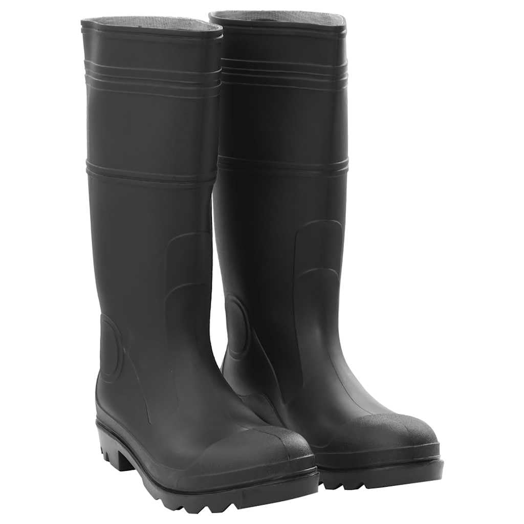 Stivali di gomma neri in PVC, taglia 46, con suola antiscivolo e altezza 41 cm, pantaloni impermeabili da pesca e caccia, per pesca a mosca, laghetto, fiume, lago e costa