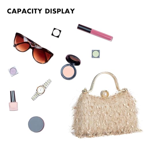 Image of Clutch Purse for Women, Evening Bag with Removable Chain Strap Elegant Handbag for Wedding /Prom /Cocktail /Party