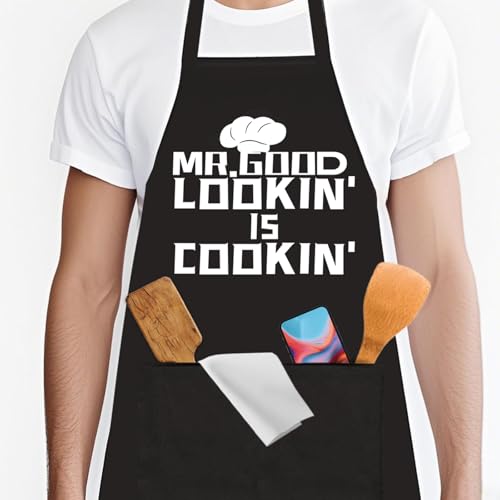 DHQH Funny Kitchen Apron for Women, Baking Cooking BBQ Chef Apron with 2 Pockets, Birthday Mothers Day Housewarming Gifts Ideas for Wife Mom Grandma