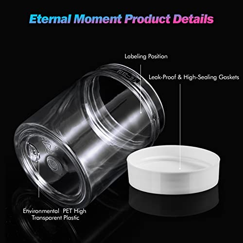 Image of Eternal Moment 36 Pack 3 OZ Plastic Jars Clear Cosmetic Container with Lids