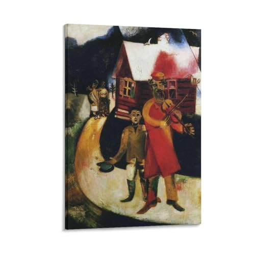 Marc Chagall The Fiddler Peinture Toile Impression Décoration Intérieur Moderne 20x30