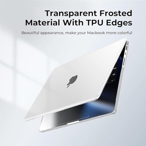 Image of Meyaar Compatible with MacBook Neo Case 13 Inch A3404 with A18 Pro Chip 2026, Transparent Hard Shell Plastic Snap-On Protective Cover (Frosted White, for MacBook Neo 13 inch (A3404))