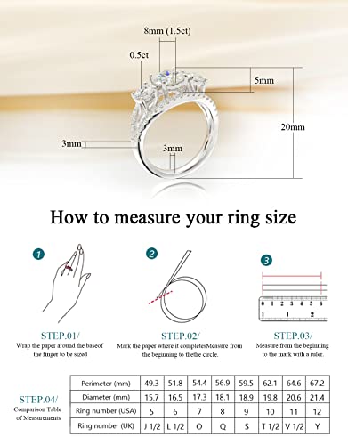 2ct Emerald Cut Moissanite Engagement 3-Stone Ring For Women 18 K White Gold Plated S925 Sterling Silver Vintage Flowers Hollow Ring For Her3