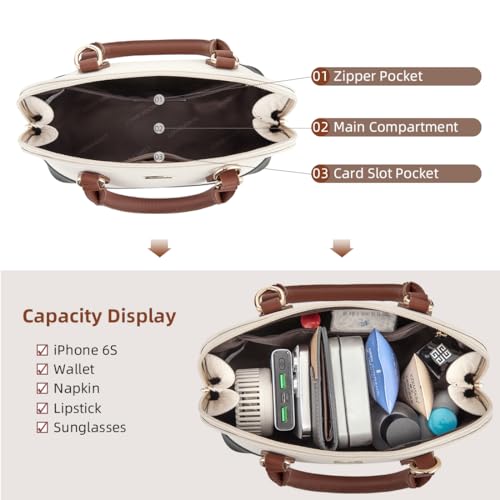 Image of LOVEVOOK Purse for Women Crossbody Bags Classic Double Zip Top Handle Dome Satchel Bag