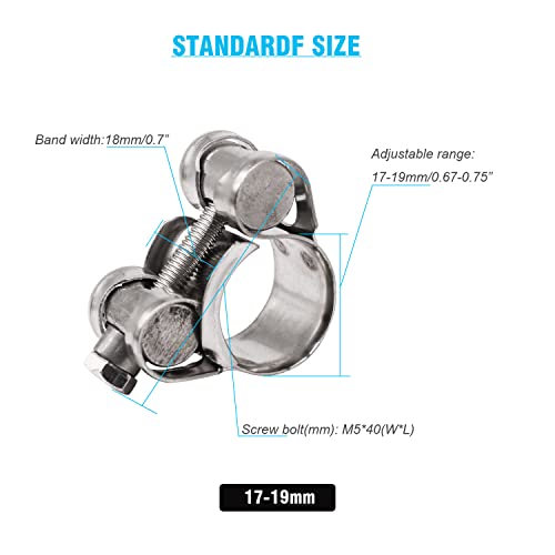 Peromi 4 Pack T-Bolt Hose Clamps-Stainless Steel_304, Working Range 17Mm-19Mm For 3/4 Inch Hose Od, Heavy Duty Hose Clamps #TOP1