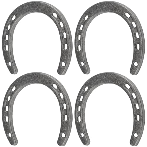 SUPVOX Colgantes de Pared de Herradura de Hierro Fundido, Decoración Rústica para Interiores y Exteriores, Set de 4 Piezas, Adorno Colgante para Hogar, Oficina y Tienda