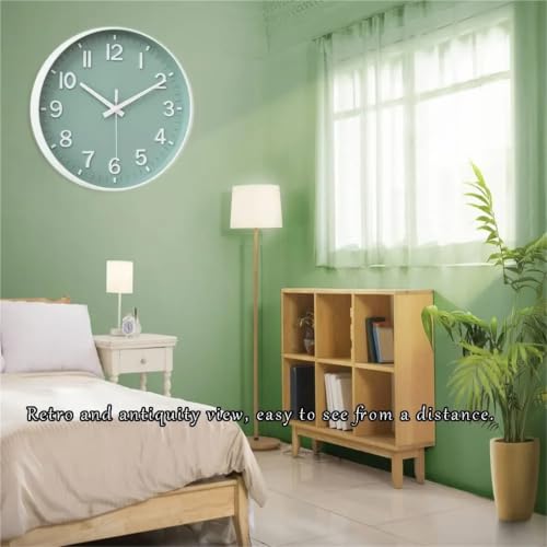 Reloj de pared moderno para ver la hora fácilmente en el dormitorio con esfera verde de 8" 6