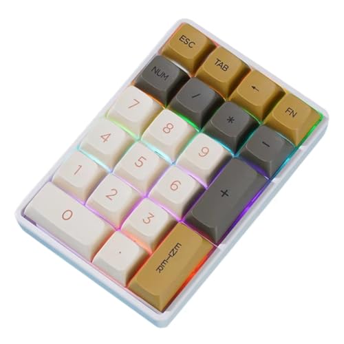 Sirxlevcy Teclado Numérico Mini de 21 Teclas, Teclado Numérico Inalámbrico de 2,4 G, Teclado Numérico Mecánico para Contabilidad, Programación de Juegos, Teclado Numérico A