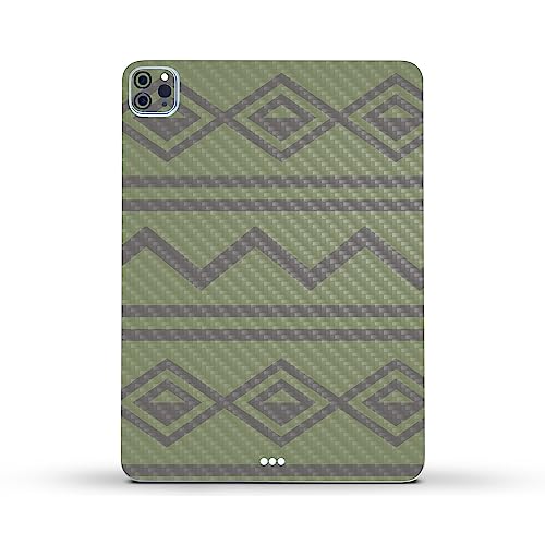 Image of MightySkins Carbon Fiber Skin Compatible with Apple iPad Pro 11 inch M2 4th Gen (2022) Full Wrap Kit - Green Western | Protective, Durable Textured Carbon Fiber Finish | Easy to Apply | Made in The USA