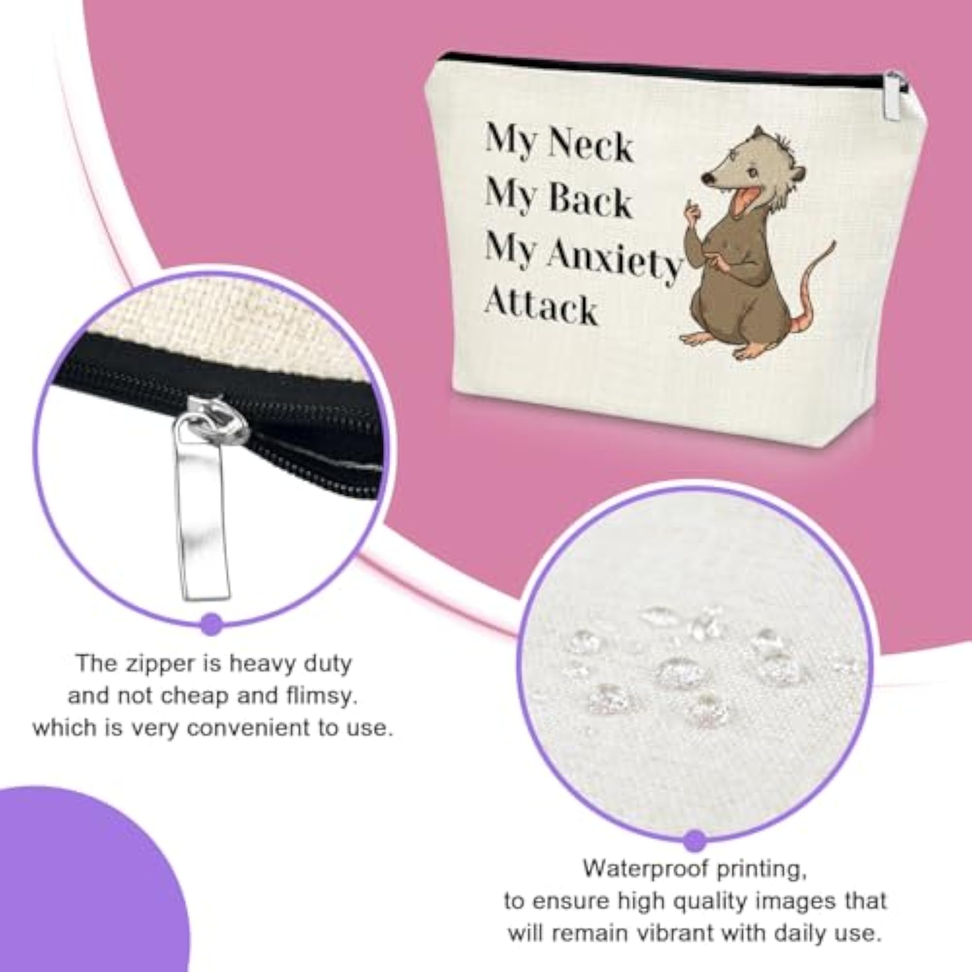 Possum Makeup Bag, Opossum Lover Gift