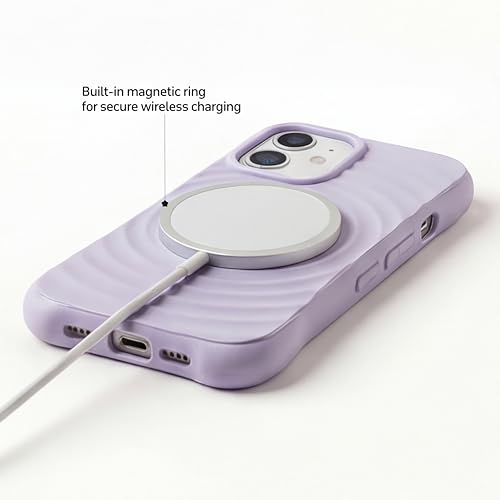 Image of amazon basics Shockproof Case for iPhone 11 | Ripple Pattern | Camera Protection | Protective Cover with Enhanced Grip & Wireless Charging Support - Light Purple
