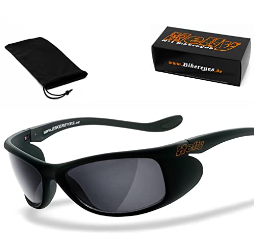 HELLY® – No.1 Bikereyes® | lunettes moto biker chopper style tribal – lunettes soleil motard teintées – anti-buée coupe-vent résistantes (fumé [top...