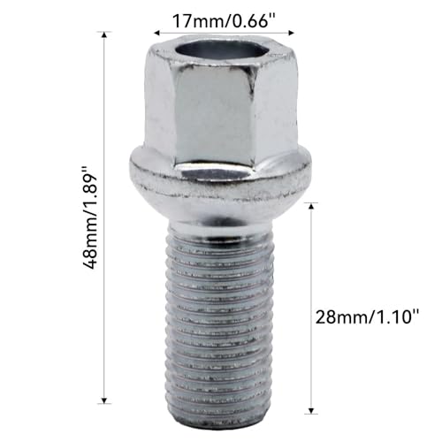 Tornillos llanta compatible con VW Eos 2006-2010 pernos de rueda acero WHT002437 plata 6
