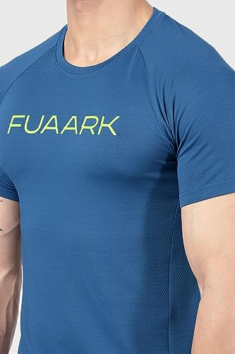 Image of FUAARK Men's Aura Textured Round Neck Regular Fit Gym Sports T-Shirt