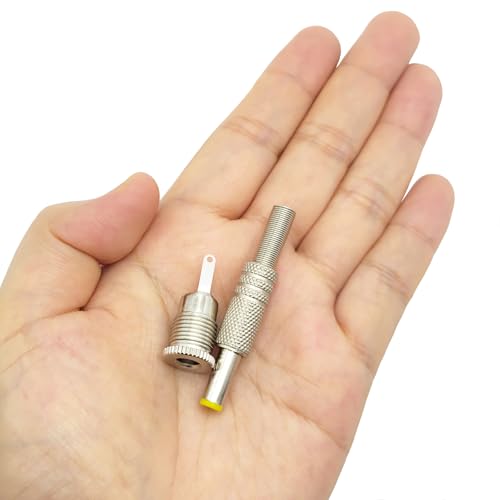 Conector de alimentación DC 5.5x2.5 mm metálico macho y hembra miniatura 6