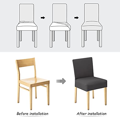 Newthinking Stretch Chair Covers for Dining Room High Back Dining Chair Covers - Image 4
