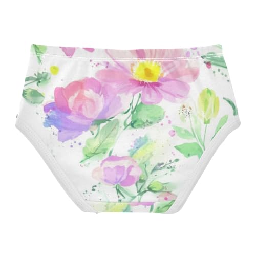 Watercolor Wildflowers Pastel Panties Little Girl Toddler Girls Underwear Cotton Funny Briefs Girls Undies 2t2