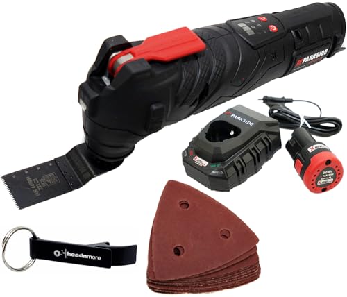 HEADNMORE® Bundle - PARKSIDE PERFORMANCE® 12V Akku Multitool PPMFWA 12 A1 + HEADNMORE® Schlüsselanhänger (2Ah Akkuset)