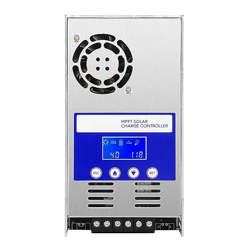 Jadeshay Regulador Solar, 60A Controlador de Carga Solar 12V 24V 36V 48V Auto Detección MPPT Regulador de Carga Solar Ajustable Entrada Máxima 180V para Baterías AGM GEL de Plomo y Litio