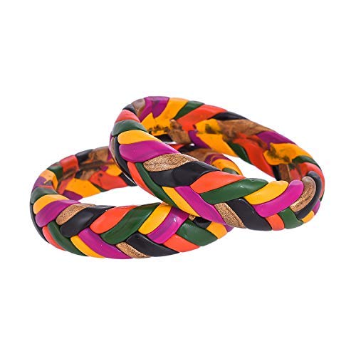 Aleafa Armlet Presents Multicolor Handmade Lac Kada Bangles Set of 2 for Women and Girls #Aport-2568