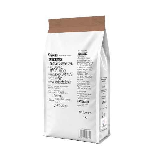 Image of Nescafe Intenso Whole Roasted Coffee Beans, Arabica and Robusta Blend, 1kg, Bag