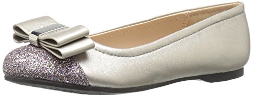 Jessica Simpson Girl's Portia Flat, Silver/Metallic, 2 M Us Little Kid #TOP4