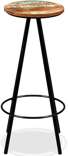 Miniatura 8 de Industrial Bar Table Set 3-Piece Reclaimed Wood Pub Bistro Furniture with Steel Legs for Kitchen Living Room Indoor Modern Spaces