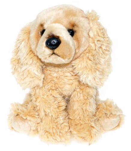 tachi Plüschtier Hund, Kuscheltier Hündchen Cocker Spaniel beige, Stofftier sitzend 28 cm