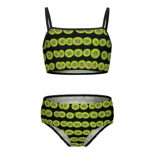 Kiwi Fruit Print Girls Swimsuits Two Piece Bikini Sets Beach Sport Swimwear Bathing Suit