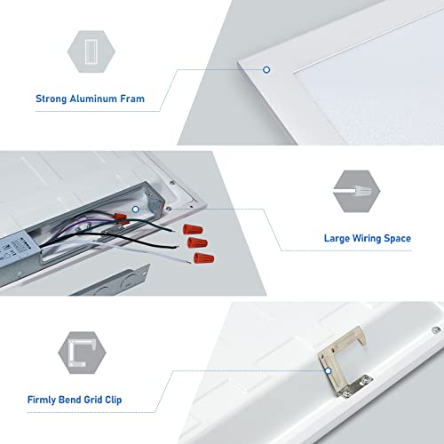 Image of CycevSun 6-Pack 2x4 LED Flat Panel Light Drop Ceiling, 30 /40 /50W Selectable