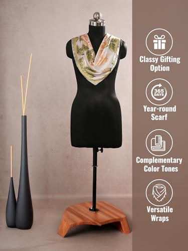 Image of Printed Poly Silken feel Scarf Stole for Women | Stylish, Soft, & Lightweight | Satin Feel Neck Scarf, Hair Scarf, Head Scarf for Women