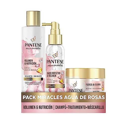 Pantene Champú Volumen & Nutrición - Champú + Mascarilla Pelo Fuerza&Cuerpo + Sérum Pelo - 225ml + 160ml + 100ml