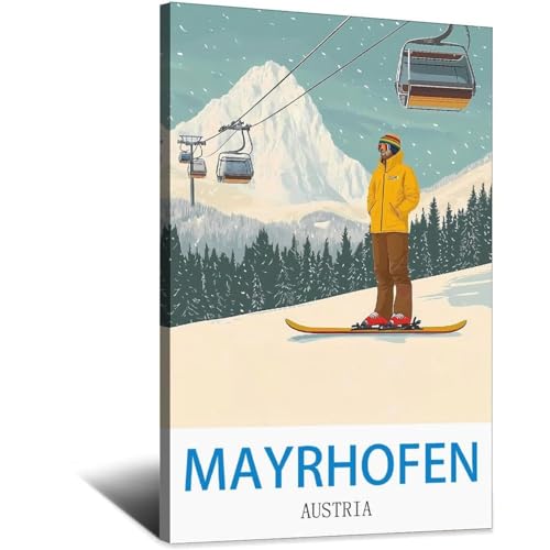 Poster Mayrhofen Autriche LNBIAND affiche vintage 30x45 cm