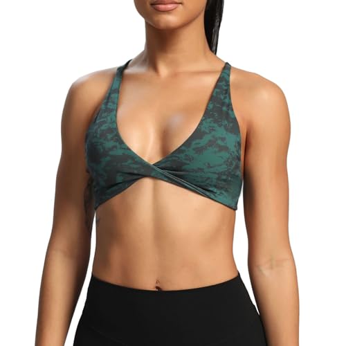 Image of Aoxjox Women's Workout Sports Bras Fitness Metamorph Sienna Twist Bra Yoga Crop Tank