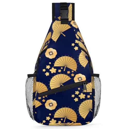 Sacoche homme pour camping et voyage avec imprimé japonais floral
