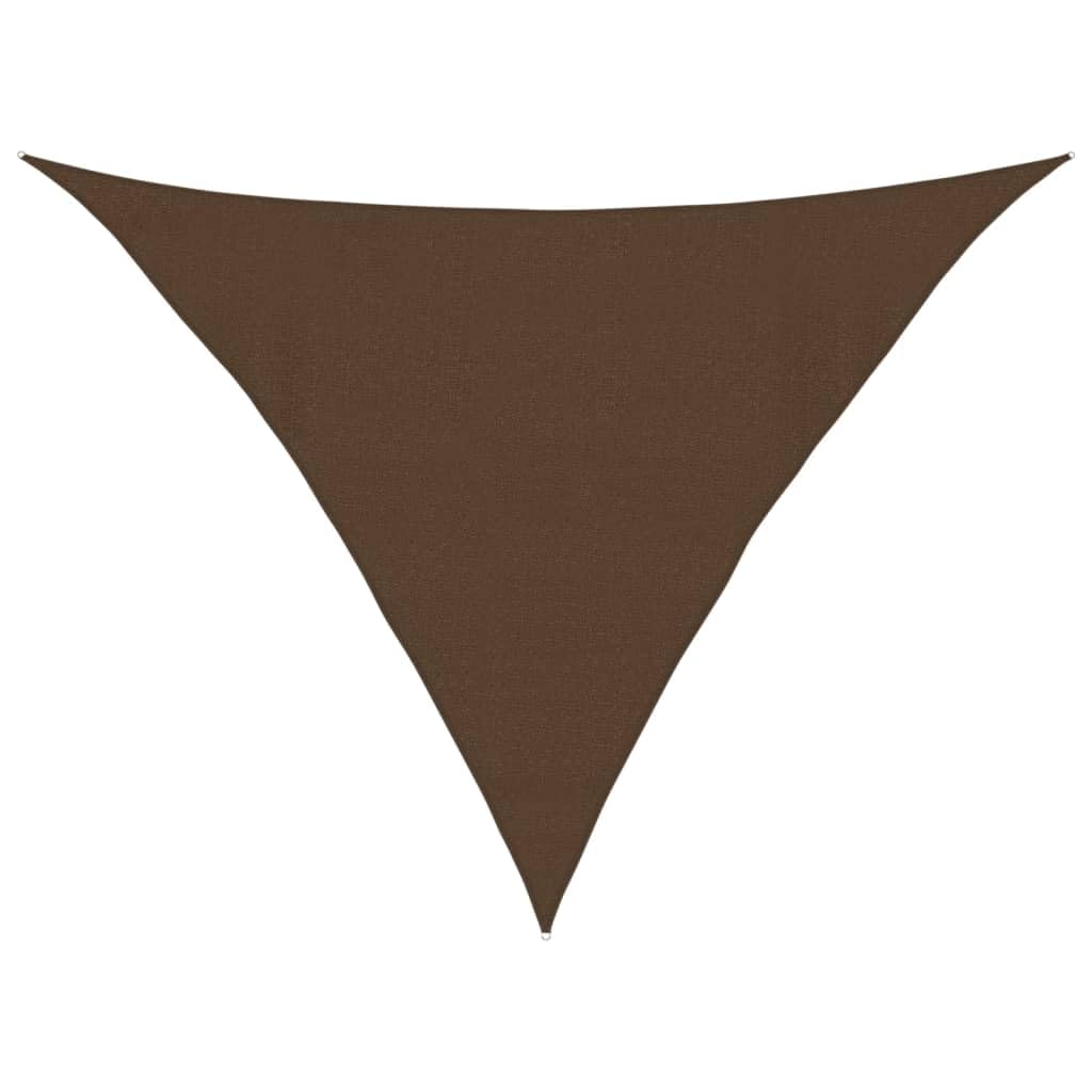 vidaXL Sunshade Sail Triangular HDPE - Outdoor UV Protection and Wind Permeable Sunshade with Stainless Steel Fasteners and 3 x 1.5 m Rope - Brown, 4 x 4 x 5.8 m — image 1