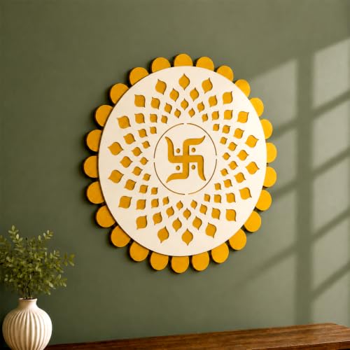 Image of Sehaz Artworks Swastik Wall Hanging Decoration Items for Home 28x28 CM