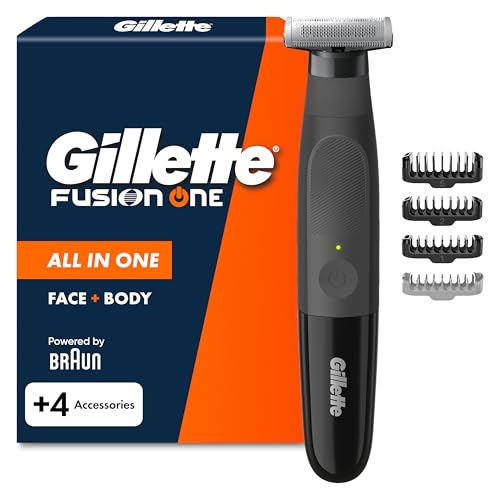 Gillette Fusion One Recortadora de Barba Y Afeitadora Corporal, Negro