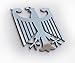 Metal German Eagle Germany Emblem Decal Insignia made in the USA 3" Tall
