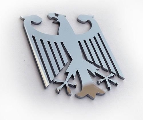 Metal German Eagle Germany Emblem Decal Insignia Made in The USA 3" Tall