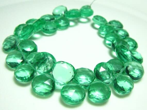 Quartz émeraude facetté LKBEADS en cœur pour bijoux