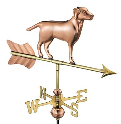 Good Directions Labrador Retriever/Dog Cottage Weathervane, Includes Roof Mount, Pure Copper