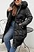 Geschallino Women's Plus Size Long Puffer Coat Bubble Padded Insulated Winter Jacket with Detachable Fur Collar K382Plus Black 1X
