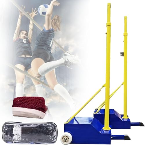 Volleyball Poles, Badminton Net Stand Portable, 5-6.9ft Height Adjustable, Portable Outdoor Heavy Duty Volleyball Pole, Freestanding Sport Training Equipment, for Sports Ground