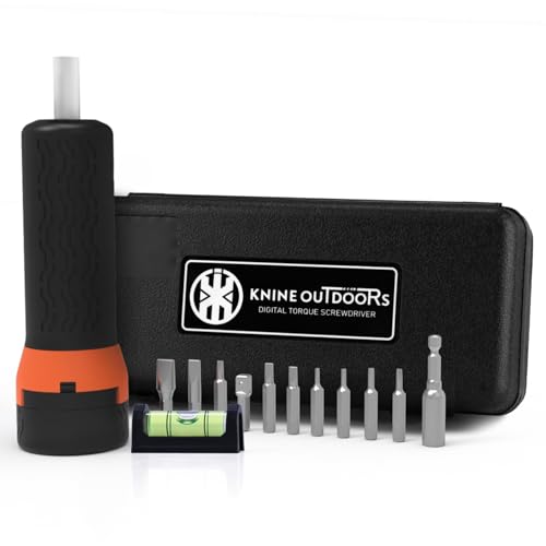 KNINE OUTDOORS Digital Torque Screwdriver Wrench Driver Set 15-100 Inch Pounds lbs for Maintenance, Hex Bits, 1/4" Socket, Shaft Extension, Scope Level Bubble, For Tools, Bike Repairing and